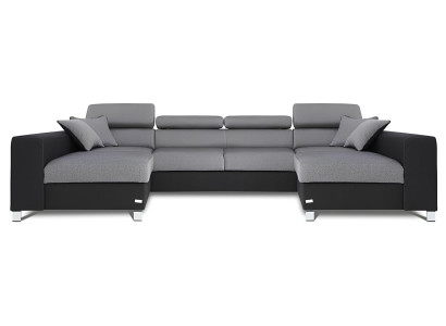 Sofá em forma de U com função de cama em tecido