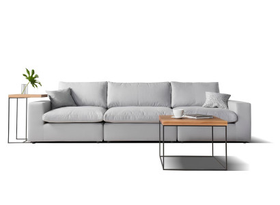 Sofá cinza moderno para três pessoas