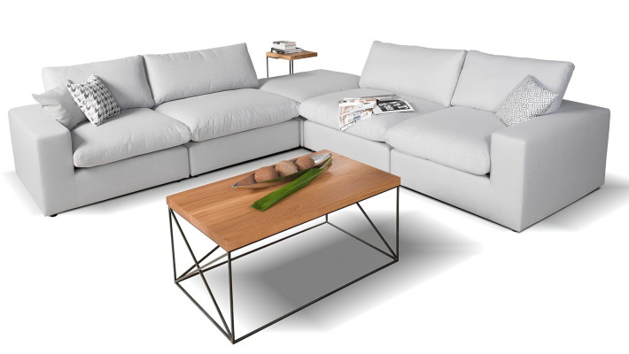 Sofá de canto de tecido para a sala de estar, cadeira, design, relaxamento, multifuncional, em L