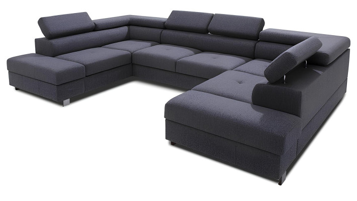 Banco em forma de U com função de cama e armazenamento de tecido