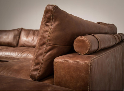 Sofá de canto moderno em 100% couro