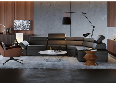 Sofá de canto moderno de 100% couro