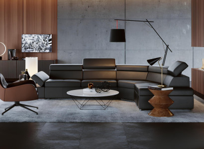 Sofá de canto moderno de 100% couro