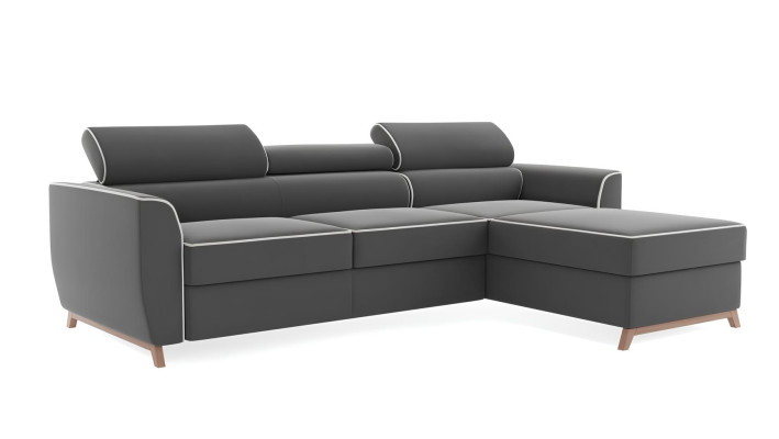 Sofá de canto cinza moderno