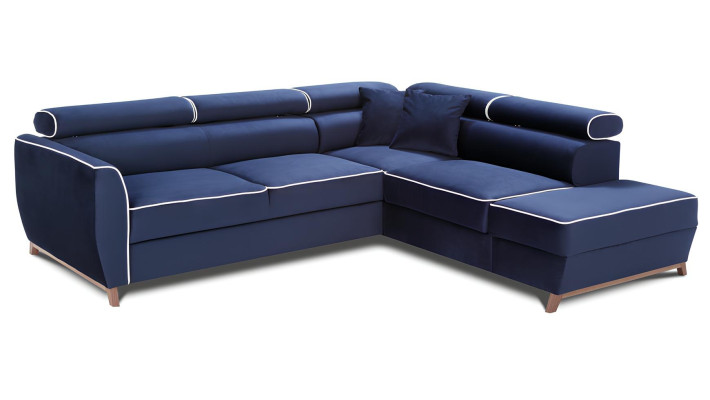 Sofá de canto moderno azul