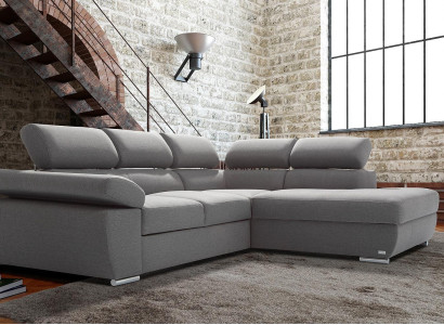 Sofá de canto moderno com função de cama e espaço de armazenamento