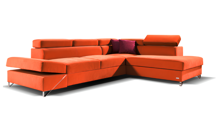 Moderno sofá em L com mecanismo de cama