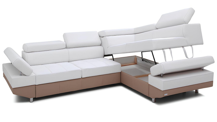 Sofá de canto moderno com design paisagístico, canto, conjunto, estofado, 100% couro