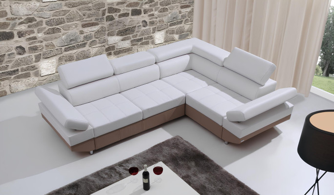 Sofá de canto moderno com design paisagístico, canto, conjunto, estofado, 100% couro