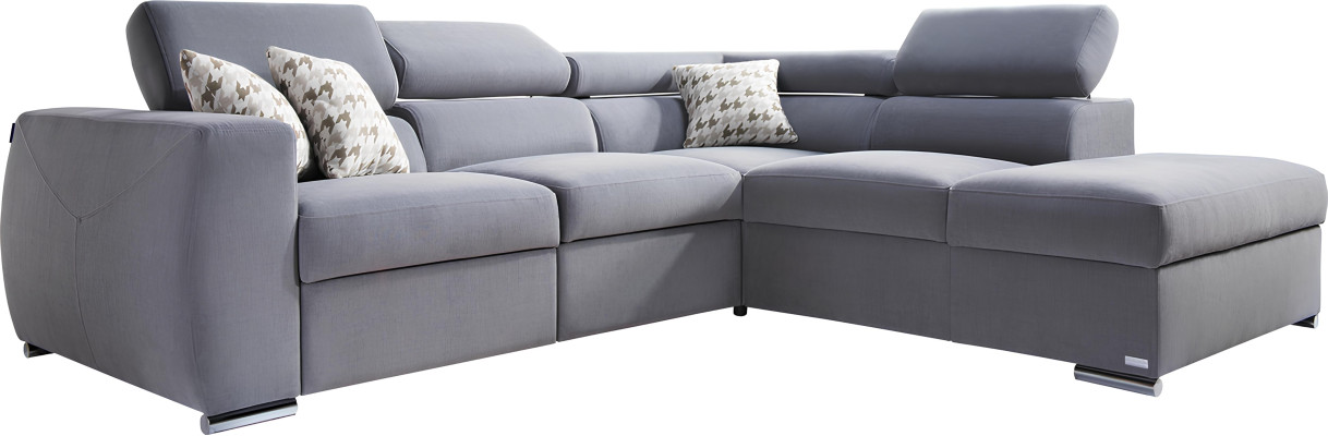 Sofá de canto cinza moderno