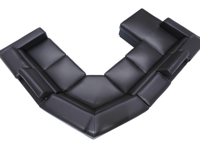 XXL sofá-cama com capa de couro verdadeiro macio 100% sala de estar