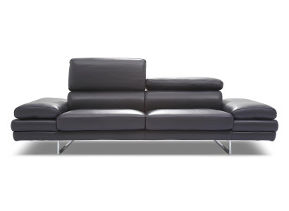 100% couro italiano, design moderno, sofá de casal preto