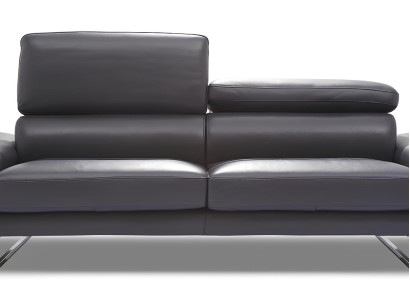 100% couro italiano, design moderno, sofá de casal preto