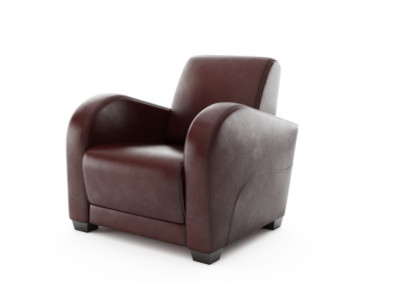 Moderna chaise de couro marrom 100% italiana para a sala de estar