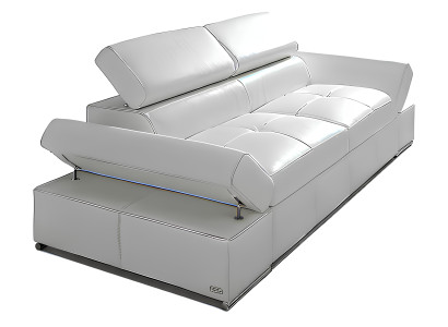 Sofá de casal funcional em 100% couro italiano