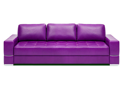 Sofá de design moderno de 3 lugares com função de cama em couro 100% italiano