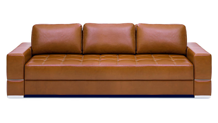 Sofá de design moderno de 3 lugares com função de cama em couro 100% italiano