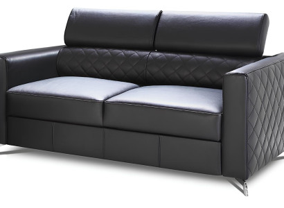 Moderno sofá de casal em couro 100% italiano