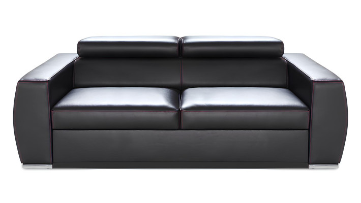 Sofá de casal com função de cama em design moderno de 100% couro italiano