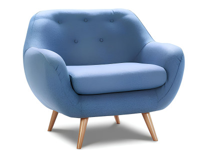 Cadeira Dizaina para uma pessoa para relaxar diante da televisão, nova azul