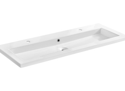 Banheira dupla de cerâmica com base branca