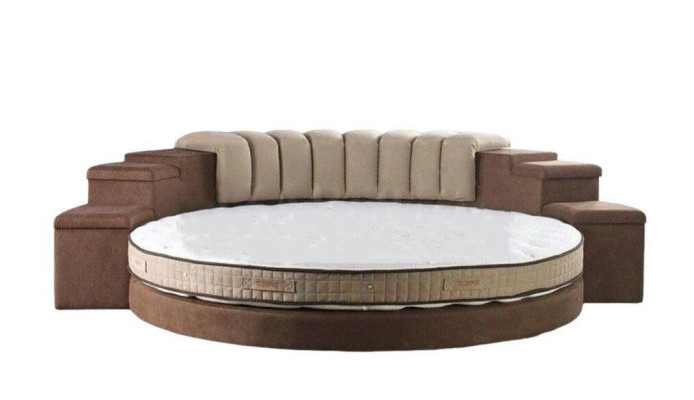 Rundes Bett Moderne Design Luxus Polster Rund Betten Textil Stoff