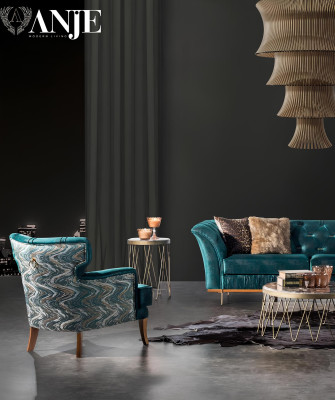 Sofá e cadeira de luxo em material moderno para um espaço confortável