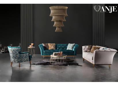 Sofá e cadeira de luxo em material moderno para um espaço confortável