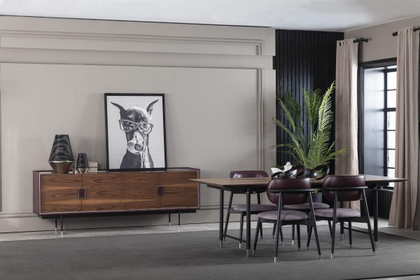 Cadeira estofada de luxo, cadeira de estilo loft, cinza, cadeira de cozinha de couro