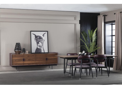 Cadeira estofada de luxo, cadeira de estilo loft, cinza, cadeira de cozinha de couro