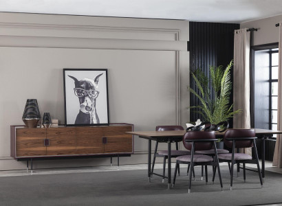 Cadeira estofada de luxo, cadeira de estilo loft, cinza, cadeira de cozinha de couro