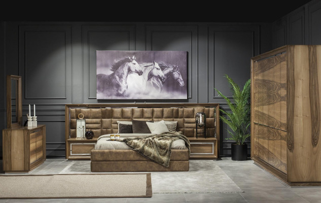 Conjunto de móveis de quarto elegante em 6 peças.