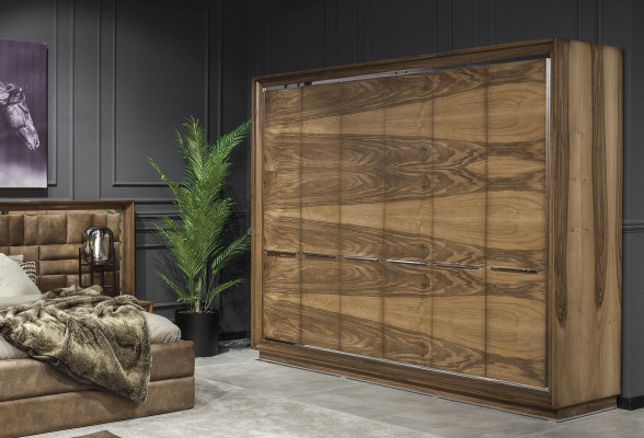 Conjunto de móveis de hotel marrons com 4 peças