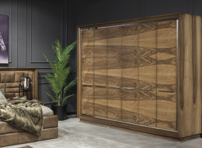 Conjunto de móveis de hotel marrons com 4 peças