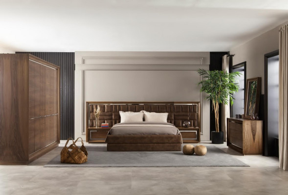 Cama de luxo 160x200 móveis de hotel com estofamento