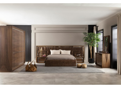 Cama de luxo 160x200 móveis de hotel com estofamento