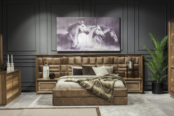 Mesa de cabeceira luxuosa para quarto moderno