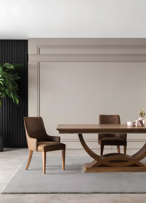 Cadeira de luxo em couro com padrão de couro marrom