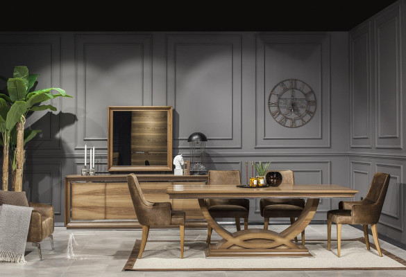 Cadeira de luxo em couro com padrão de couro marrom