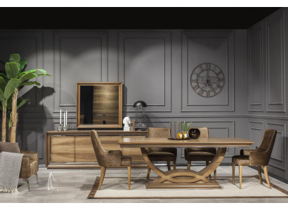 Cadeira de luxo em couro com padrão de couro marrom