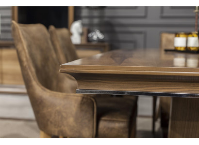 Conjunto de mesa de jantar de luxo com 4 cadeiras e buffet ajustável em 5 partes