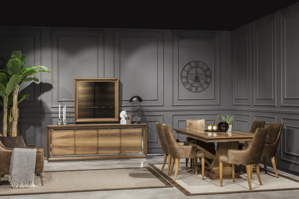 Mesa de jantar luxe 207x101cm madeira elegante