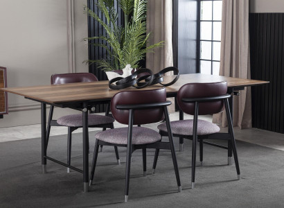 Mesa de jantar de luxo, mesa prática, móveis de madeira