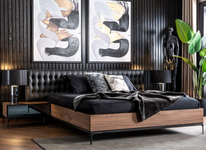 Criados-mudos pretos e marrons