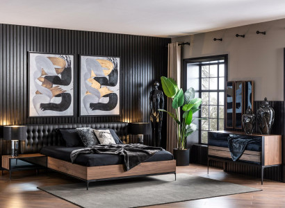 Prática cômoda preta com 139 cm de espaço de armazenamento