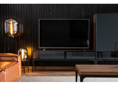 Armário bege, preto e marrom para a sala de estar