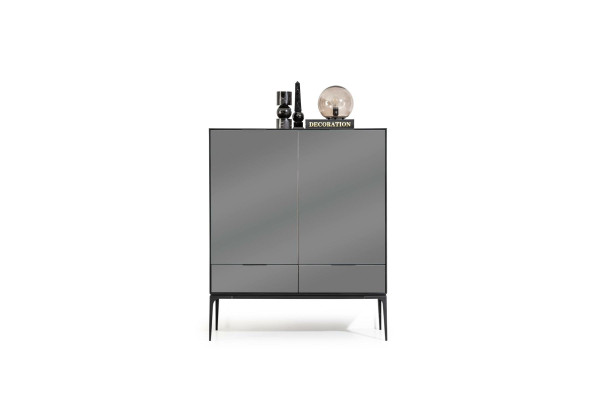 Armário bege, preto e marrom para a sala de estar