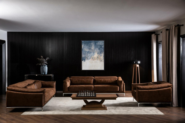 Conjunto de sofá de quatro peças com mesa