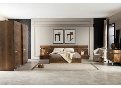 Móveis de quarto de luxo, mesa de cabeceira, armário, mesas de cabeceira, espelho em 6 partes