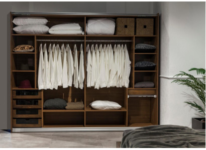 Armário Suuri com portas deslizantes marrons 265 cm